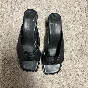 Freda Salvador Black Leather Mules